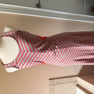 Striped orange and Gray Maxi Dress